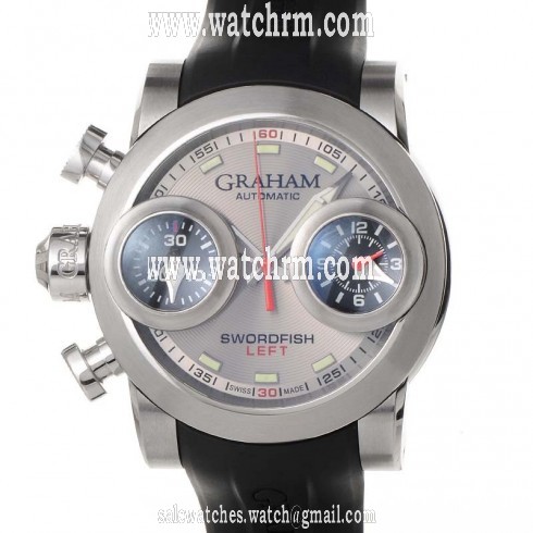 Graham Swordfish Silver Dial Black Rubber Men's Watch 2SWBS.S09L.K58S