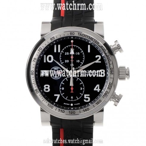 Graham Vintage Silverstone Black Dial Black and Red Rubber Men's Watch 2BLES.B35B