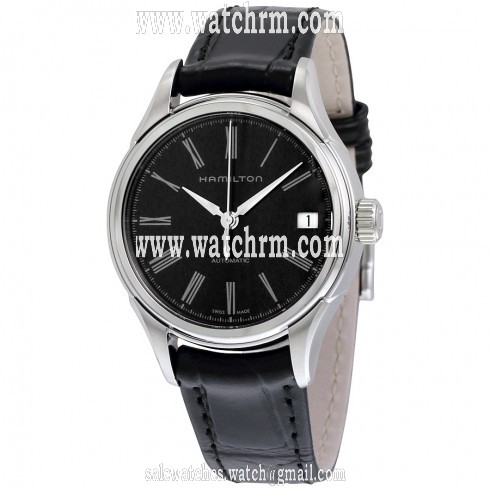 Hamilton Classic Valiant Black Dial Black Leather Ladies Watch H39415734