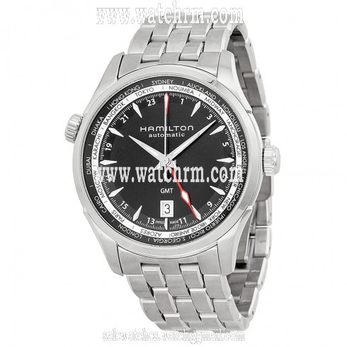 Hamilton Jazzmaster Black Dial GMT Stainless Steel Men's Watch H32695131