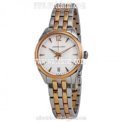 Hamilton Jazzmaster Lady Quartz Rose Gold PVD and Steel Ladies Watch H42221155