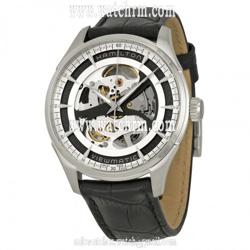 Hamilton Jazzmaster Viewmatic Automatic Skeleton Dial Black Leather Men's Watch H42555751