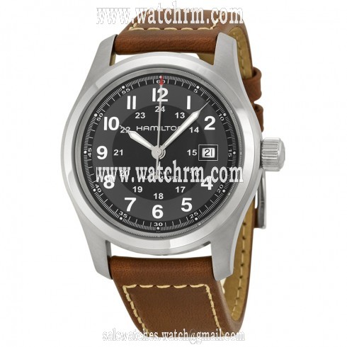 Hamilton Khaki Field Automatic Black Dial Brown Leather Men's Watch H70555533