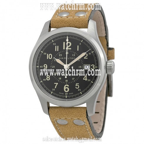 Hamilton Khaki Field Automatic Black Dial Brown Leather Men's Watch H70595593