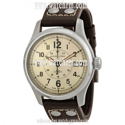 Hamilton Khaki Field Automatic Old Paper Dial Brown Leather Men's Watch H70595523