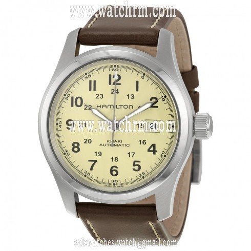 Hamilton Khaki Field Beige Dial Brown Leather Automatic Men's Watch H70555523