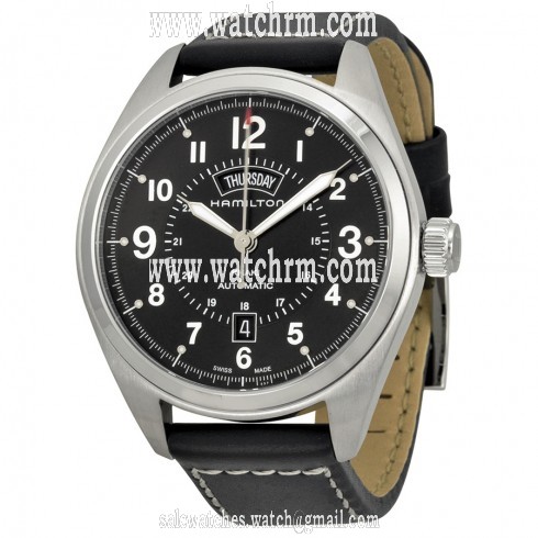 Hamilton Khaki Field Black Dial Black Leather Men's Watch H70505733