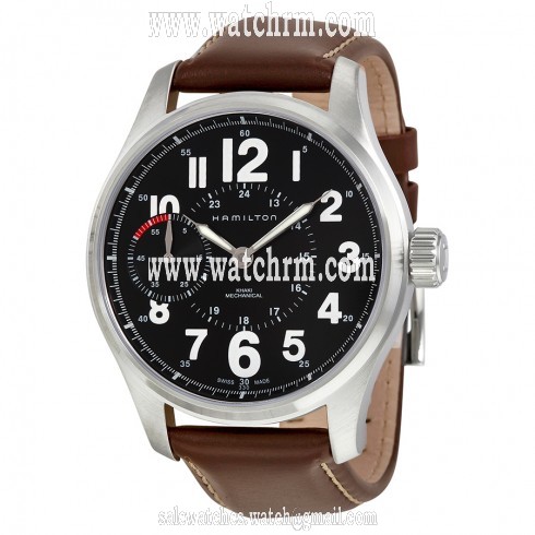 Hamilton Khaki Field Mechanical Black Dial Brown Leather Men's Watch H69619533