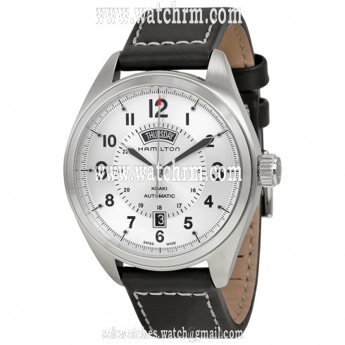 Hamilton Khaki Field Mechanical Silver Dial Black Leather Men's Watch H70505753