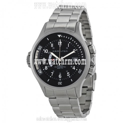 Hamilton Khaki Navy GMT Steel Black Men's Watch H77615133