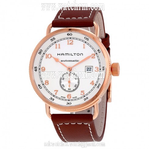 Hamilton Khaki Navy Pioneer Automatic Silver Dial Brown Leather Men's Watch H77745553
