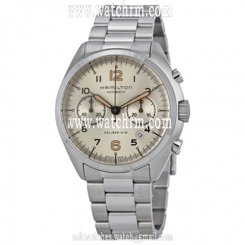 Hamilton Khaki Pilot Pioneer Chronograph Ivory Dial Stainless Steel Men's Watch H76416155