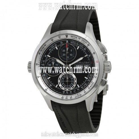 Hamilton Khaki X-Patrol Automatic Chronograph Black Dial Black Rubber Men's Watch H76556331