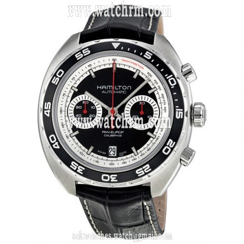 Hamilton Pan Europ Black Dial Leather Men's Watch H35756735