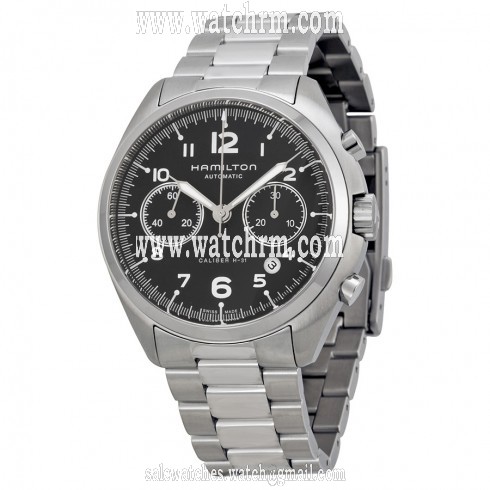 Hamilton Pilot Pioneer Automatic Chronograph Black Dial Stainless Steel Men's Watch H76416135