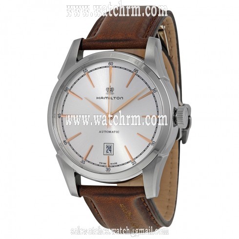 Hamilton Spirit of Liberty Automatic Silver Dial Brown Leather Men's Watch H42415551