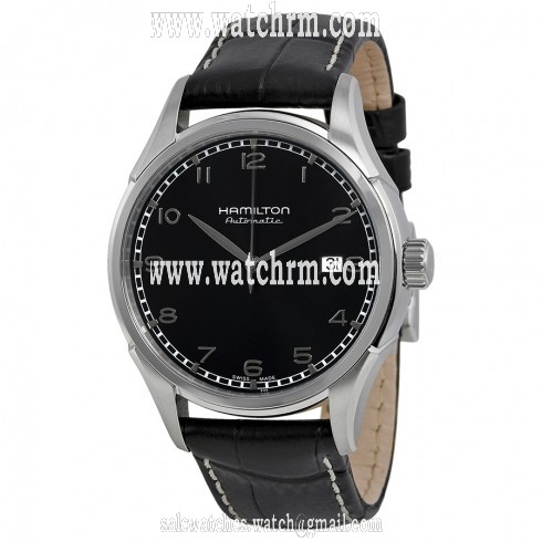 Hamilton Valiant Automatic Black Dial Black Leather Men's Watch H39515733