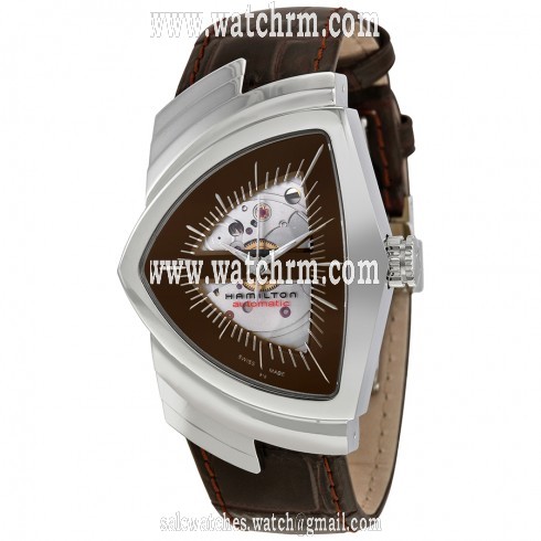 Hamilton Ventura Automatic Brown Skeleton Dial Brown Leather Men's Watch H24515591