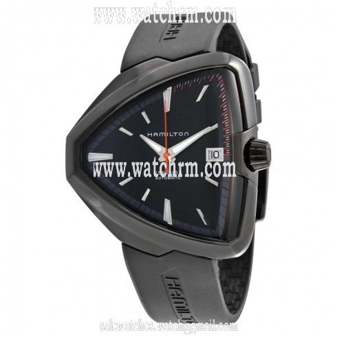 Hamilton Ventura Elvis80 Automatic Black Dial Black PVD Men's Watch H24585331