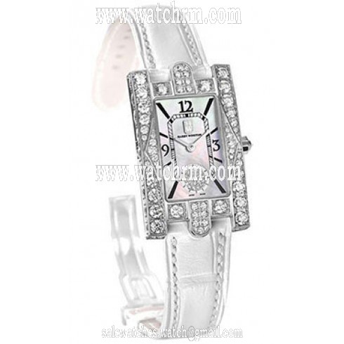Harry Winston Avenue C Aurora Mother of Pearl Dial 18kt White Gold Diamond White Alligator Ladies Watch AVEQHM21WW231