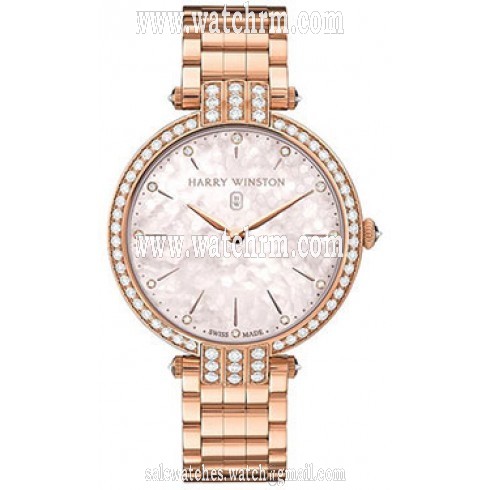 Harry Winston Premier Diamond Mother of Pearl Dial Rose Gold Ladies Watch PRNQHM36RR002
