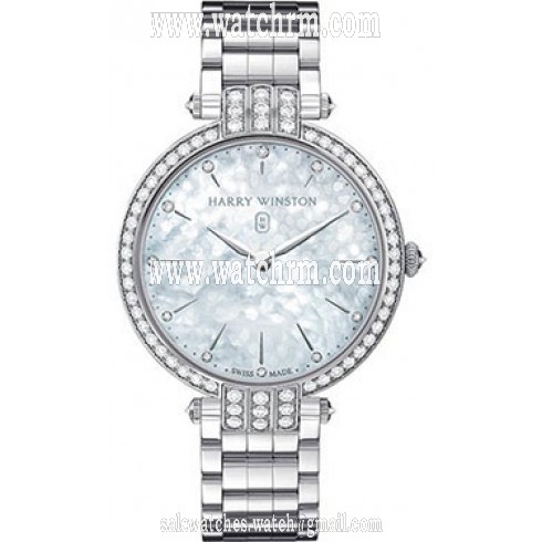 Harry Winston Premier Diamond Mother of Pearl Dial White Gold Ladies Watch PRNQHM36WW002