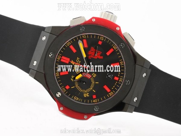 Hublot 2010 Novelties Red Devil Bang II 501.PM.1680.RX.YCM09 Automatic 44.5mm Black Dial Watch