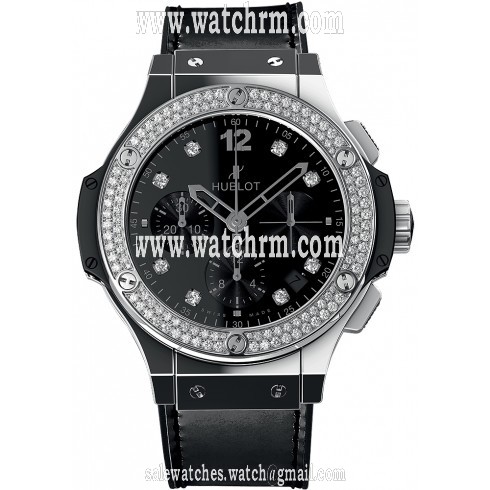 Hublot Big Bang 41mm Jeweled Dial Black Automatic Ladies Luxury Watch 341.SX.1270.VR.1104