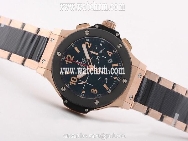 Hublot Big Bang 44mm 301.PL.500.RX 18K Gold Case Stainless Steel with 18k Gold Bezel Mens Watch