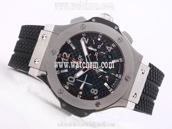 Hublot Big Bang 44mm 301.TM.425.RX Black Dial Round Black Rubber Strap Watch