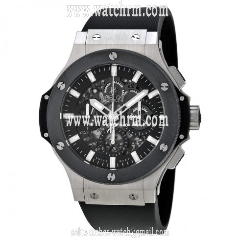 Hublot Big Bang Aero Bang Automatic  Chronograph Black Dial Black Rubber Men's Watch 311.SM.1170.RX