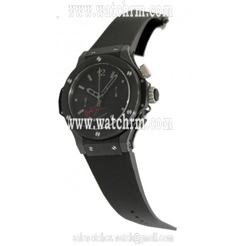 Hublot Big Bang Ayrton Senna Black Dial Ceramic Rubber Men's Watch 309.CM.134.RX.AES07