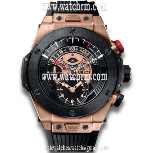 Hublot Big Bang Bi Retrograde King Gold Black Dial Chronograph Men's Watch 413.OM.1128.RX
