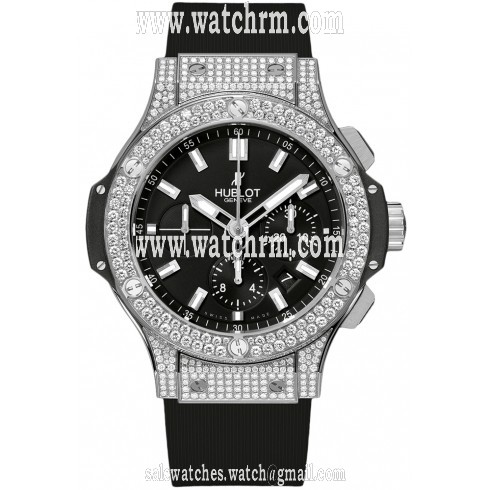 Hublot Big Bang Black Dial Chronograph Diamond Men's Watch 301SX1170RX1704