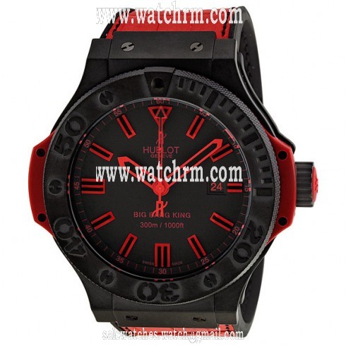 Hublot Big Bang Black Dial Red Leather Strap Men's Watch 322-CI-1130-GR-ABR-10