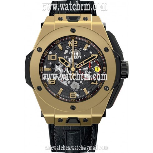 Hublot Big Bang Ferrari Skeleton Dial 18K Yellow Gold Automatic Men's Watch 401.MX.0123.VR