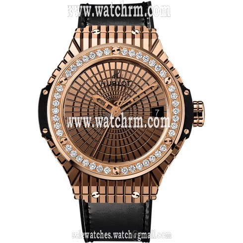 Hublot Big Bang Gold Caviar 41mm Dial Gold Black Leather Men's Watch 346.PX.0880.VR.1204