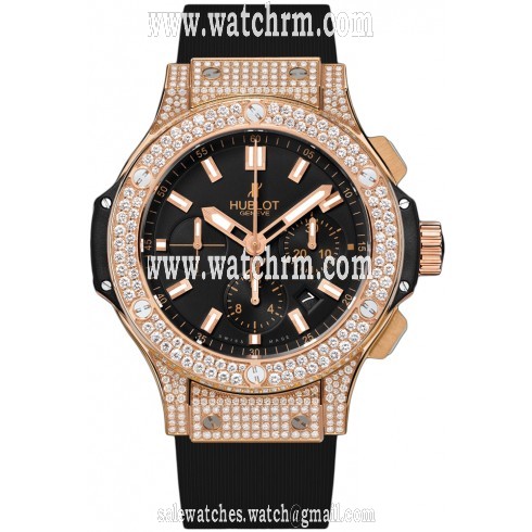 Hublot Big Bang Gold Dial Black White Diamonds Men's Luxury Watch 301.PX.1180.RX.1704