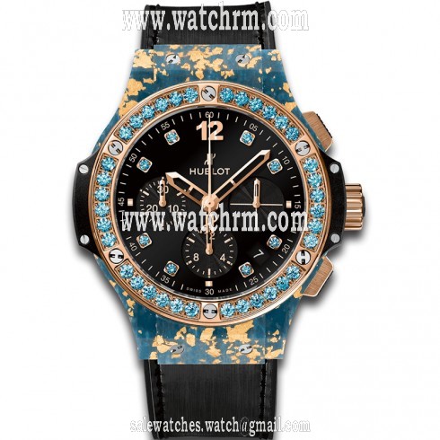 Hublot Big Bang Gold Linen Black Topaz Dial 18k King Gold Limited Edition Ladies Watch 341.XL.1280.NR.1207