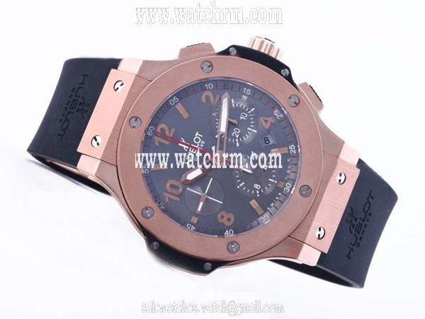 Hublot Big Bang Gold Mat 301.PL.500.RX 44.5mm Blue Rubber Strap Midsize Watch