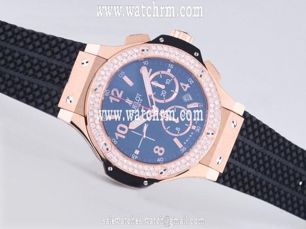 Hublot Big Bang Gold Mat Diamonds 301.PL.500.RX.114 Round Automatic Blue Dial Watch