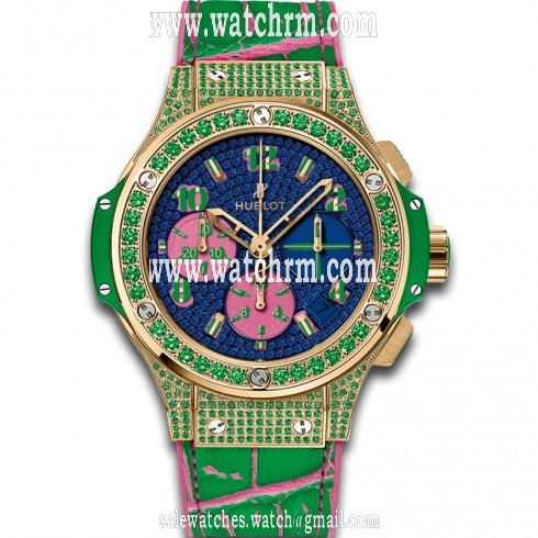 Hublot Big Bang Pop Art Anodized Blue Sapphire Set Dial 18k Yellow Gold Limited Edition Ladies Watch 341.VG.9089.LR.1622.POP15