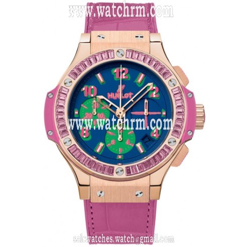 Hublot Big Bang Pop Art Yellow Gold Rose Pink Leather Men's Watch 341.VP.5199.LR.1933.POP14