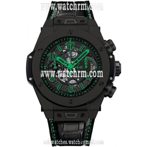Hublot Big Bang Unico Green Black Ceramic Dial Black Men's Sports Watch 411.CI.1190.LR.ABG14