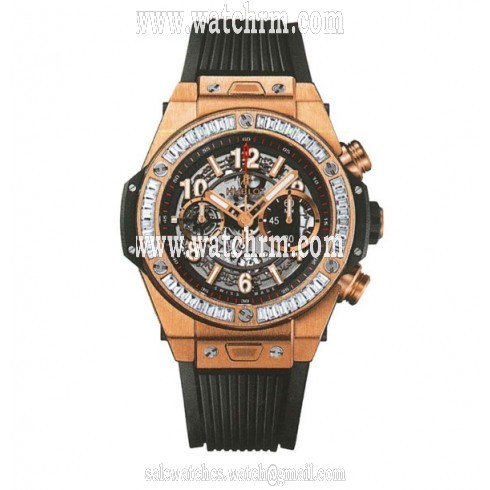 Hublot Big Bang Unico King Gold Baguette Black Dial Men's Watch 411.OX.1180.RX.1904