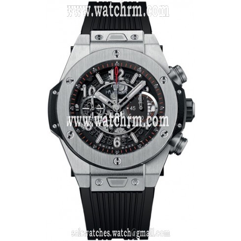 Hublot Big Bang Unico Titanium Black Dial Grey Skeleton Automatic Men's Sports Watch 411.NX.1170.RX.1104