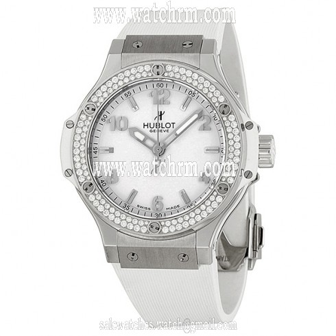 Hublot Big Bang White Dial Diamond Bezel White Rubber Unisex Watch 361.SE.2010.RW.1104