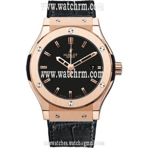 Hublot Classic Fusion 18k Gold Black Dial Men's Watch 511.OX.1180.LR