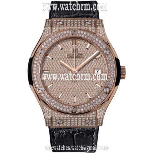 Hublot Classic Fusion 18K King Gold Diamond Automatic Men's Watch 542.OX.9010.LR.1704