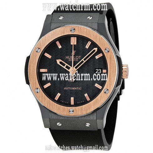 Hublot Classic Fusion Black Carbon Fiber Dial Black Rubber Men's Watch 511.CP.1780.RX
